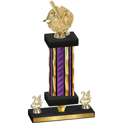 Premium Single Purple Glacier Year Baseball Trophy