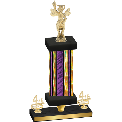 Premium Single Purple Glacier Fourth Place Academics Trophy