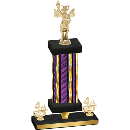 Premium Single Purple Glacier Fourth Place Academics Trophy
