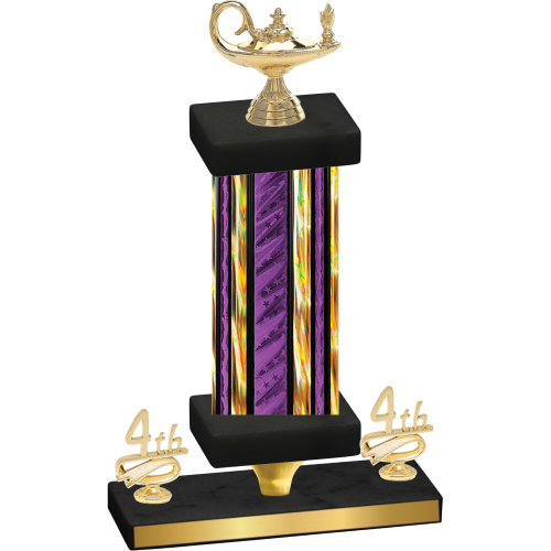 Premium Single Purple Glacier Fourth Place Academics Trophy