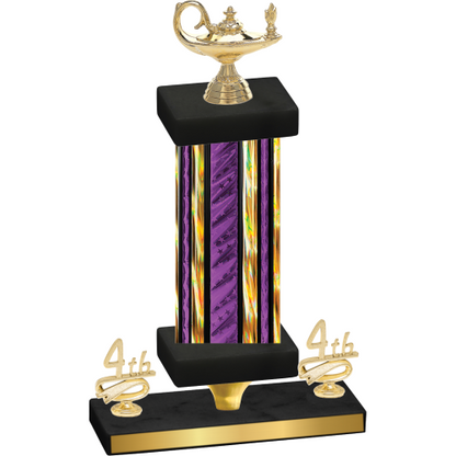 Premium Single Purple Glacier Fourth Place Academics Trophy