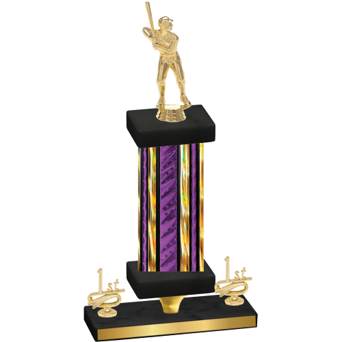 Premium Single Purple Glacier First Place Baseball Trophy