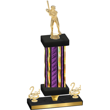 Premium Single Purple Glacier Second Place Baseball Trophy