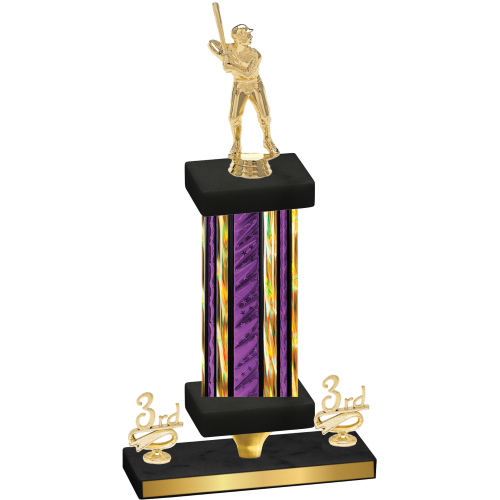 Premium Single Purple Glacier Third Place Baseball Trophy