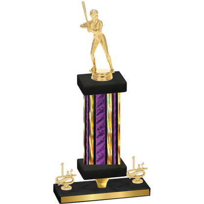 Premium Single Purple Glacier First Place Softball Trophy