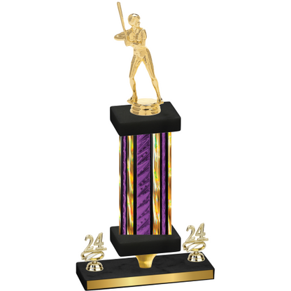 Premium Single Purple Glacier Year Softball Trophy