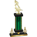 Premium Single Green Glacier Victory Football Trophy
