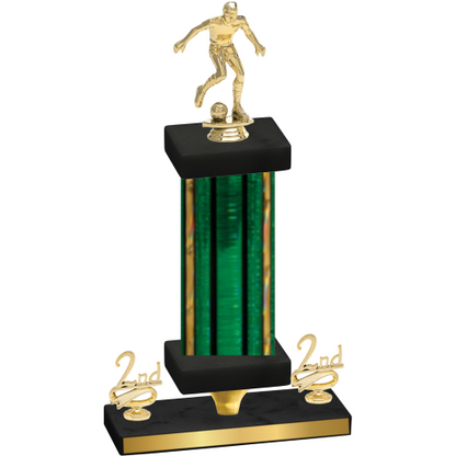 Premium Single Green Glacier Second Place Soccer Trophy
