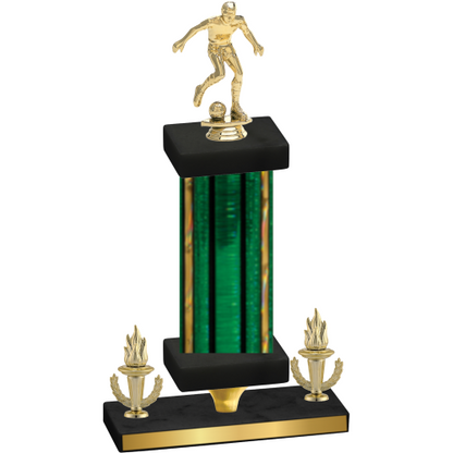 Premium Single Green Glacier Victory Soccer Trophy