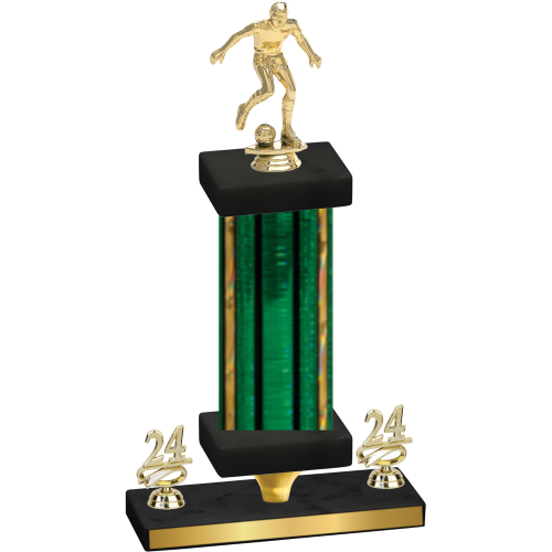Premium Single Green Glacier Year Soccer Trophy