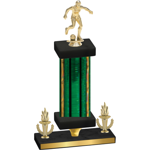 Premium Single Green Glacier Victory Soccer Trophy