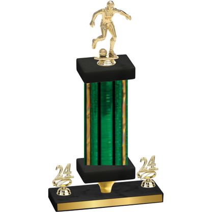 Premium Single Green Glacier Year Soccer Trophy