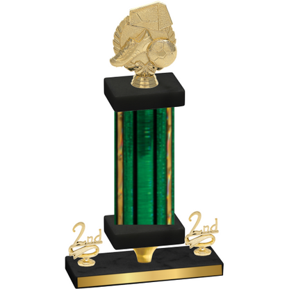 Premium Single Green Glacier Second Place Soccer Trophy