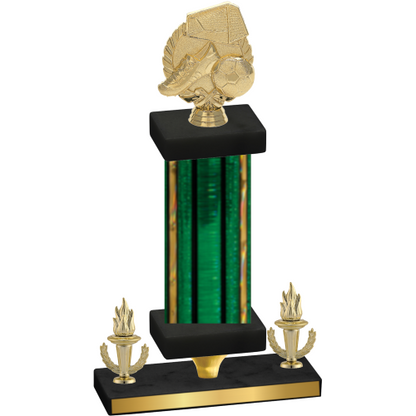 Premium Single Green Glacier Victory Soccer Trophy