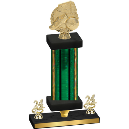 Premium Single Green Glacier Year Soccer Trophy