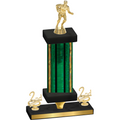 Premium Single Green Glacier Second Place Rugby Trophy