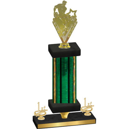 Premium Single Green Glacier First Place Rugby Trophy