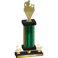 Premium Single Green Glacier Second Place Rugby Trophy