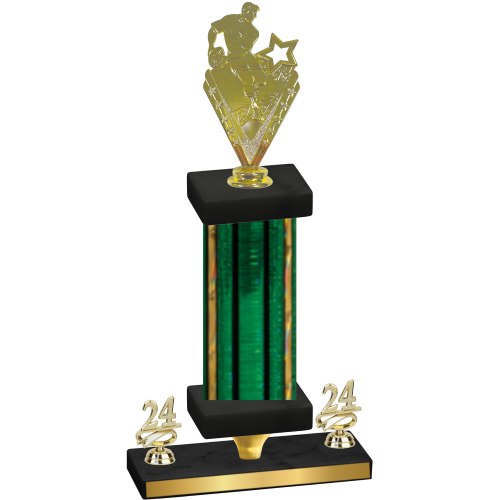 Premium Single Green Glacier Year Rugby Trophy