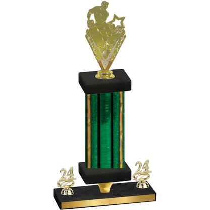 Premium Single Green Glacier Year Rugby Trophy