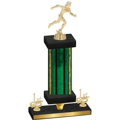 Premium Single Green Glacier First Place Running Trophy