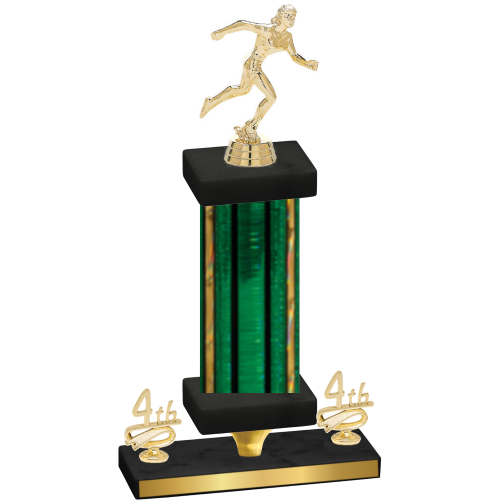 Premium Single Green Glacier Fourth Place Running Trophy