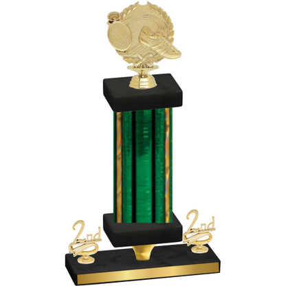 Premium Single Green Glacier Second Place Running Trophy