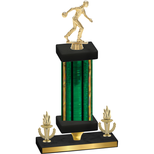 Premium Single Green Glacier Victory Bowling Trophy
