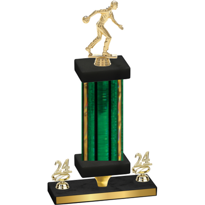 Premium Single Green Glacier Year Bowling Trophy