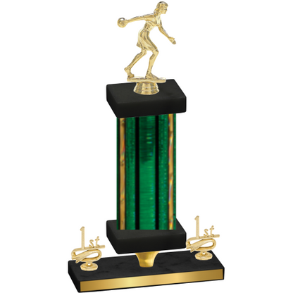 Premium Single Green Glacier First Place Bowling Trophy