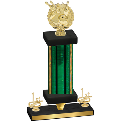 Premium Single Green Glacier First Place Bowling Trophy