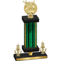 Premium Single Green Glacier Victory Bowling Trophy