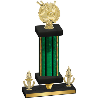Premium Single Green Glacier Victory Bowling Trophy