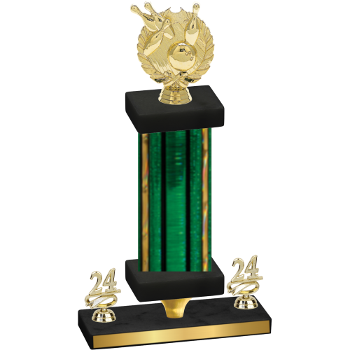 Premium Single Green Glacier Year Bowling Trophy