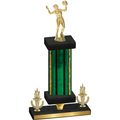 Premium Single Green Glacier Victory Volleyball Trophy