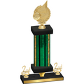 Premium Single Green Glacier Second Place Volleyball Trophy