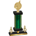 Premium Single Green Glacier Victory Volleyball Trophy