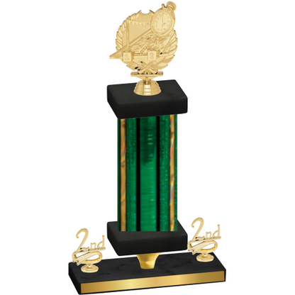 Premium Single Green Glacier Second Place Swimming Trophy