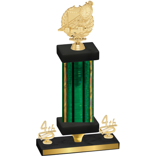 Premium Single Green Glacier Fourth Place Swimming Trophy