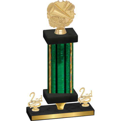 Premium Single Green Glacier Second Place Cheerleading Trophy