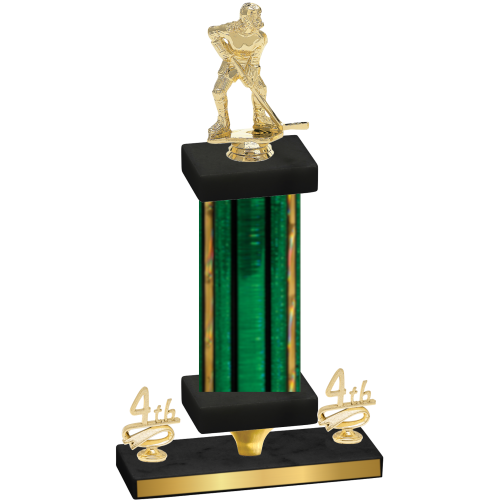 Premium Single Green Glacier Fourth Place Hockey Trophy