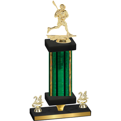 Premium Single Green Glacier Year Lacrosse Trophy