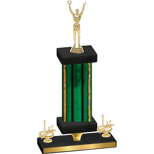 Premium Single Green Glacier First Place Victory Trophy