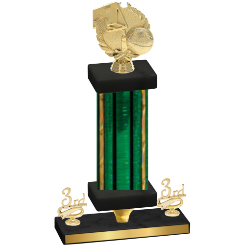 Premium Single Green Glacier Third Place Basketball Trophy