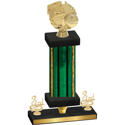 Premium Single Green Glacier Third Place Basketball Trophy