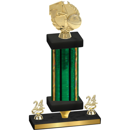 Premium Single Green Glacier Year Basketball Trophy