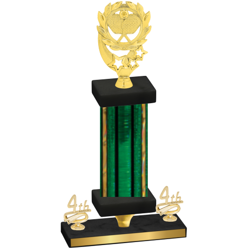 Premium Single Green Glacier Fourth Place Pickleball Trophy