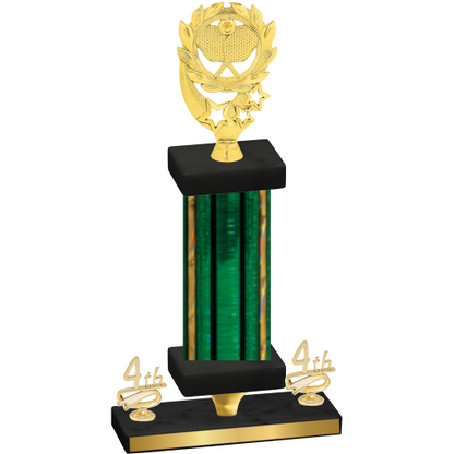 Premium Single Green Glacier Fourth Place Pickleball Trophy