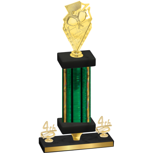 Premium Single Green Glacier Fourth Place Pickleball Trophy