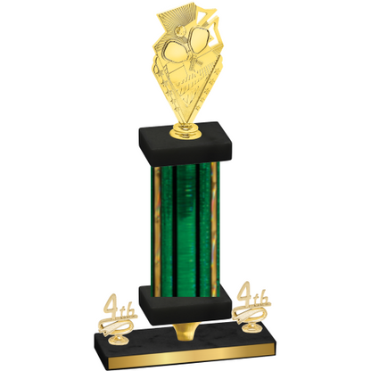 Premium Single Green Glacier Fourth Place Pickleball Trophy
